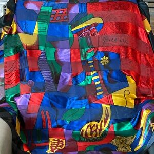 Vintage Picasso Colorful Abstract Art Scarf